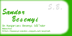 sandor besenyi business card